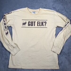 RMEF Rocky Mountain Elk Foundation Mens M Got Elk LS T-Shirt Made in USA Wyoming